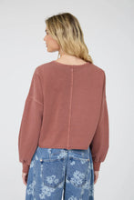 Load image into Gallery viewer, Notch Neck Boxy Long Sleeve Knit Crop Top
