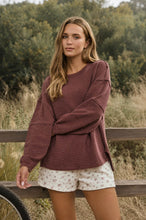 Load image into Gallery viewer, Exposed Seam Detail Long Sleeve Knit Top
