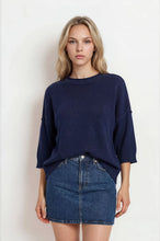 Load image into Gallery viewer, Exposed Seam Drop Shoulder Short Sleeve Pullover
