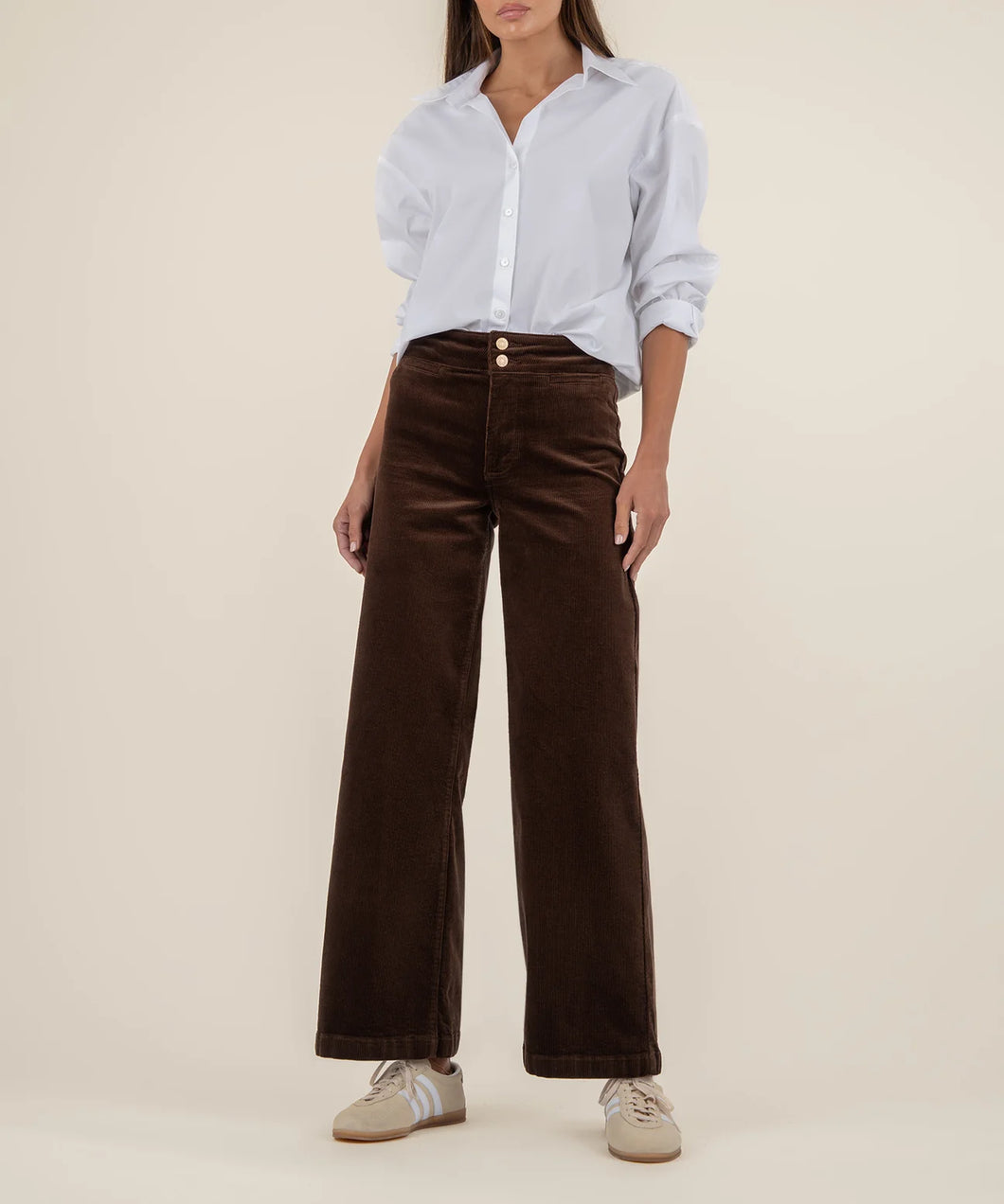 KUT Meg High Rise Wide Leg Welt Pocket - Fudge