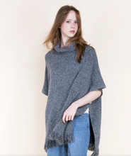 Load image into Gallery viewer, Nordic Turtle Neck Wool Blend Fringe Poncho
