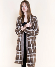Load image into Gallery viewer, Tartan Plaid Notch Lapel Open Coatigan
