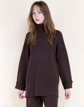 Load image into Gallery viewer, Casual Turtle Neck Long Sweater with Cuff Button Detail
