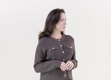 Load image into Gallery viewer, Ribbed Patch Pocket Boxy Cardigan
