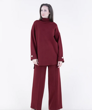 Load image into Gallery viewer, Casual Turtle Neck Long Sweater with Cuff Button Detail &amp; Pants Set
