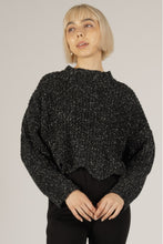 Load image into Gallery viewer, Shimmer Scalloped Hem Sweater Top
