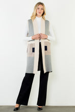 Load image into Gallery viewer, Sleeveless Colorblocked Cardigan
