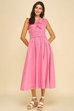 Load image into Gallery viewer, Candy Pink Front Tie Detailed Midi Dress

