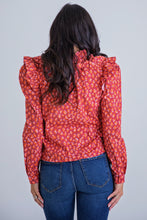 Load image into Gallery viewer, Leopard Poplin Ruffle Top
