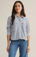 Load image into Gallery viewer, All Day Cropped Knit Denim Jacket Washed Indigo
