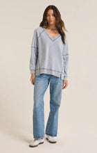 Load image into Gallery viewer, Easy V Knit Denim Washed Indigo Sweatshirt
