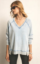 Load image into Gallery viewer, Easy V Knit Denim Washed Indigo Sweatshirt
