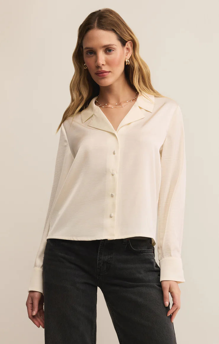 Ana Satin Button Up