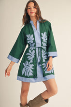 Load image into Gallery viewer, Embroidered Applique Tassel Tie Woven Dress
