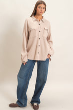 Load image into Gallery viewer, Mineral Wash Waffle Knit Button Up Shacket
