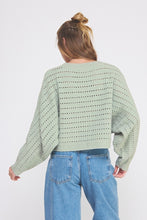 Load image into Gallery viewer, Chenille Pointelle Crop Oversized Sweater
