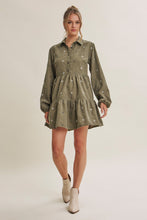 Load image into Gallery viewer, Meadow Market Daisy Embroidered Corduroy Mini Dress
