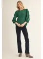 Load image into Gallery viewer, 3/4 Puff Sleeve Crochet Lace Trim Top
