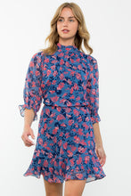 Load image into Gallery viewer, Maria Blue Floral Print Dress
