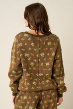 Load image into Gallery viewer, Floral Print Crew Neck and Terry Knit Pant Set
