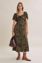 Load image into Gallery viewer, Autumn Rose Velvet Burnout Midi Dress
