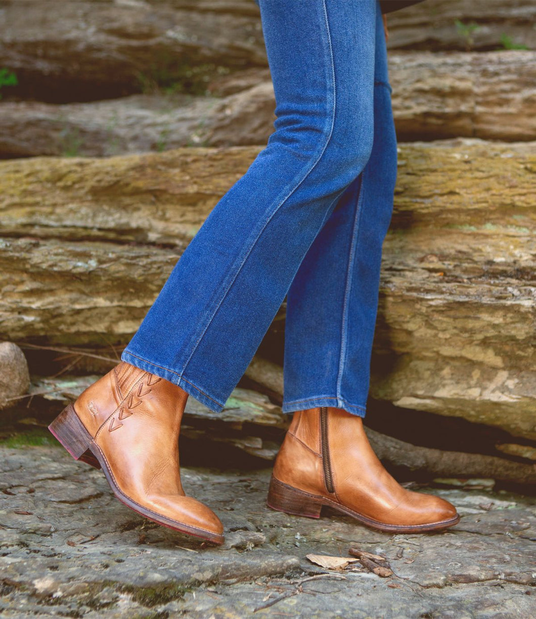 Alina Ankle Boots, Tan Rustic - Bedstu