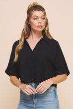 Load image into Gallery viewer, Soft Linen Cropped V Neck Top
