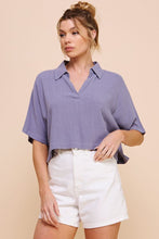 Load image into Gallery viewer, Soft Linen Cropped V Neck Top
