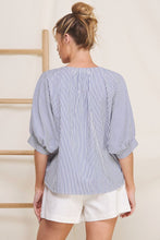 Load image into Gallery viewer, Pinstripe Seersucker Button Front Blouse
