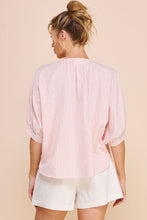 Load image into Gallery viewer, Pinstripe Seersucker Button Front Blouse
