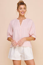 Load image into Gallery viewer, Pinstripe Seersucker Button Front Blouse
