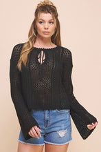 Load image into Gallery viewer, Open Weave Tie Neck Pullover
