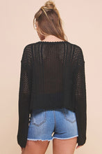 Load image into Gallery viewer, Open Weave Tie Neck Pullover
