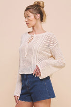 Load image into Gallery viewer, Open Weave Tie Neck Pullover
