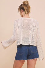 Load image into Gallery viewer, Open Weave Tie Neck Pullover
