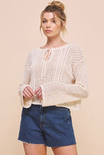 Load image into Gallery viewer, Open Weave Tie Neck Pullover
