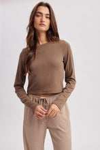 Load image into Gallery viewer, Relaxed Fit Basic Ribbed Long Sleeve Top
