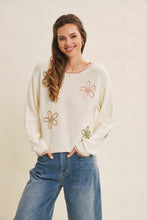 Load image into Gallery viewer, Floral Applique Oversized Sweater
