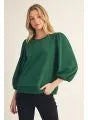 Load image into Gallery viewer, 3/4 Puff Sleeve Crochet Lace Trim Top

