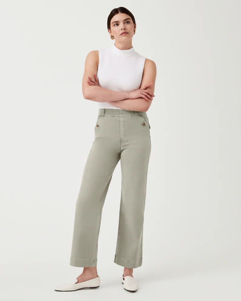 Stretch Twill Cropped Wide Leg Pant Bright White - SPANX – Jackie