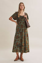 Load image into Gallery viewer, Autumn Rose Velvet Burnout Midi Dress
