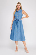 Load image into Gallery viewer, Collared Neck Button Down Midi Dress
