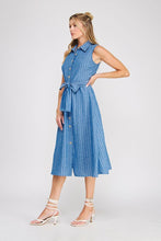 Load image into Gallery viewer, Collared Neck Button Down Midi Dress
