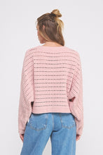 Load image into Gallery viewer, Chenille Pointelle Crop Oversized Sweater
