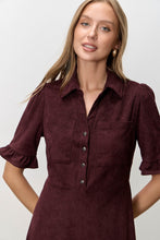 Load image into Gallery viewer, Corduroy Shirt Midi Dress
