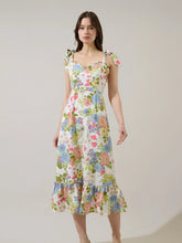 Load image into Gallery viewer, Esther Floral Baker Tie Strap Midi Dress
