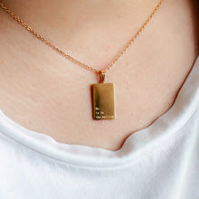 Load image into Gallery viewer, 18 kt Square Encouragement Necklace
