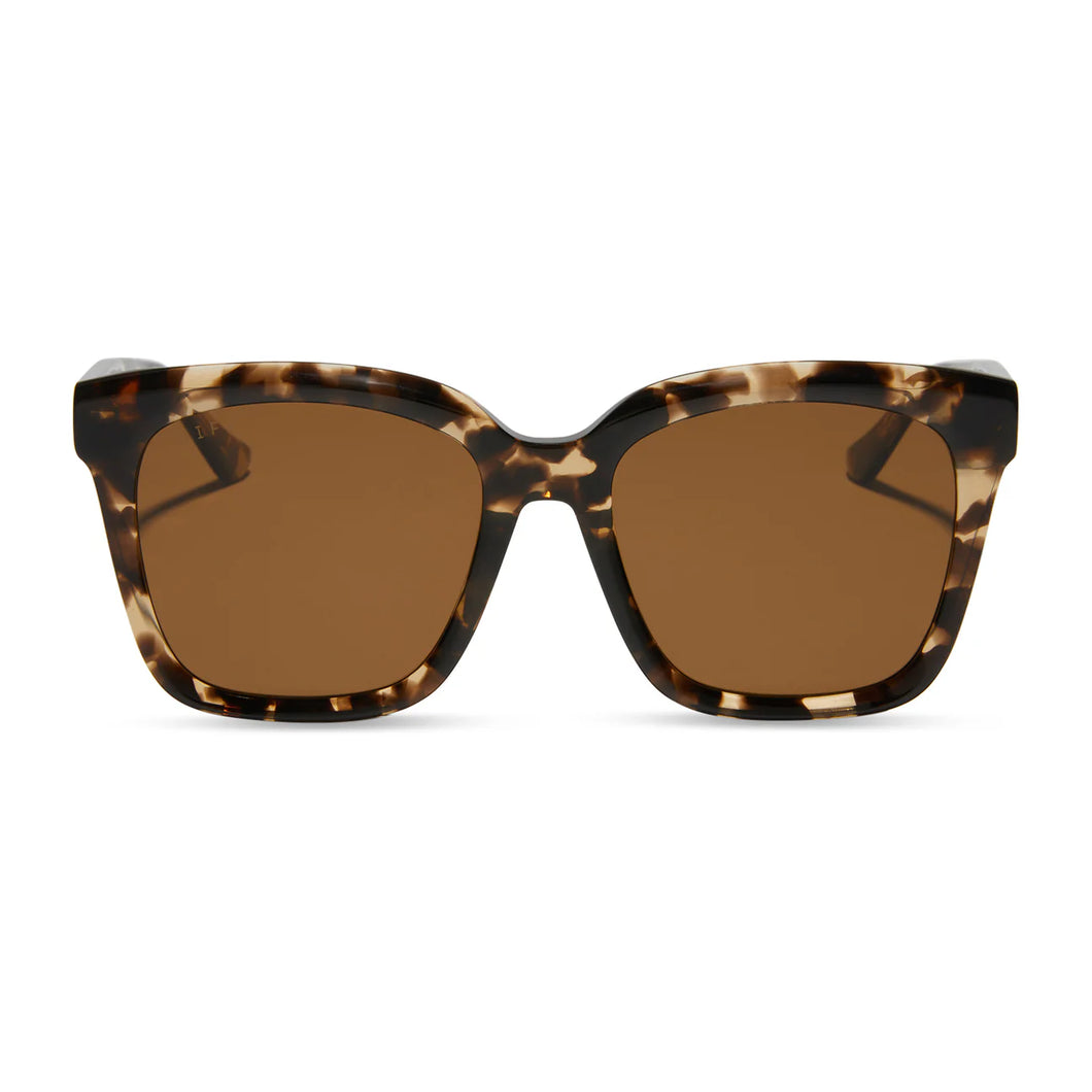 DIFF - Meredith Espresso Tort + Brown Polarized Sunglasses