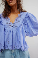 Load image into Gallery viewer, FP Costa Eyelet Periwinkle Top
