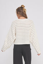 Load image into Gallery viewer, Chenille Pointelle Crop Oversized Sweater
